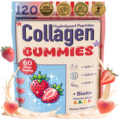 Ad hoc Collagen Gummies jar showcases strawberry cream flavor for daily beauty routine.