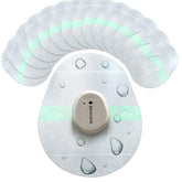 Adamson Dexcom G7 overpatch close-up shows a waterproof seal for showers and swims