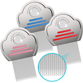 Adamson Lice Comb 3-Pack set in red pink blue for kids.