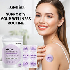 Adellina NAD+ patch worn during workout demonstrates secure adhesion