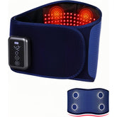 ADIUPUL cordless back massager belt in blue with LED heat for deep warmth.