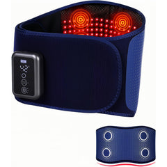 ADIUPUL cordless back massager belt in blue with LED heat for deep warmth.