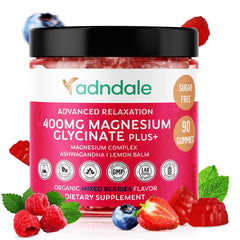 Adndale Magnesium Glycinate Gummies bottle supports calm evenings and restful moments.