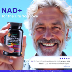 Closeup of Adndale NAD supplement capsules highlights smooth texture for easy dosing.