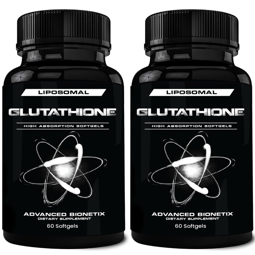 Advanced Bionetix 850mg liposomal glutathione bottle showcases high-absorption delivery for daily support.