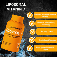 Advanced Bionetix Liposomal C capsules close-up showing glossy coating and size