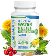Advanced Nutrition Labs Water Relief bottle displaying the herbal diuretic blend for puffiness support