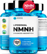 AdvantageNutra Liposomal NMNH 500mg bottle for convenient daily NAD+ support and easy dosing.