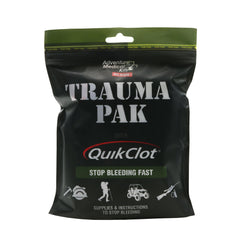Adventure Medical Kits Trauma Pak with QuikClot gauze for rapid bleeding control in emergencies.