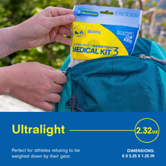 Adventure Medical Kits Ultralight Watertight Kit .3 bandages organized for quick wound care.