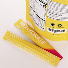 AdvoCare Rehydrate mango pineapple stick-02 supports hydration during workouts.