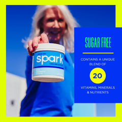 AdvoCare Spark label close-up highlighting caffeine and vitamins for alertness