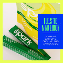 AdvoCare Spark label closeup noting vitamins and zero sugar