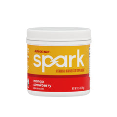 AdvoCare Spark Mango Strawberry tub front shows on-the-go energy and focus support