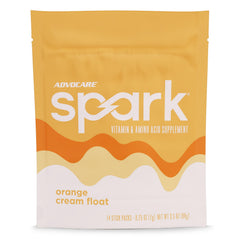 Advocare Spark orange-cream-float stick close-up for focused energy.