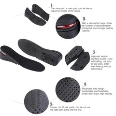 AEDNX heel lift insole close-up highlighting shock absorption during steps.