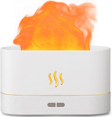 Aegci flame diffuser with realistic flame effect enhances ambient decor.