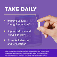 Aelyafle Magnesium Glycinate 1160mg ingredients panel illustrating chelated formula benefits