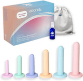 ÆON Gentle Touch six-piece silicone set displayed together for gentle pelvic routines