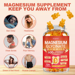 AEQNJV Magnesium Glycinate CoQ10 ingredients panel shows added vitamin D and B6