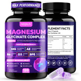 AEQNJV Magnesium Glycinate 1150mg bottle showing high-potency daily mineral support.