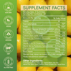 AEQNJV Magnesium Glycinate Gummies lemon flavor close-up for a tasty, sugar-free routine.