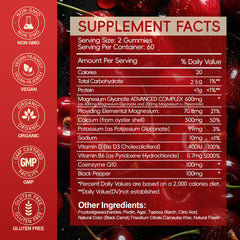 AEQNJV Gummies pour close-up highlights easy-to-chew cherry gummies for daily use