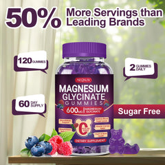 AEQNJV Serving-size card illustration suggests two gummies per day routine.