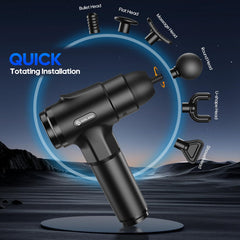 AERLANG massage gun placed in its carrying case for travel-ready relief.