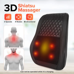 AERLANG massager with reversible kneading motion for balanced relief.