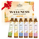Aeshory Calm roll-on bottle resting on the wrist for relaxation.
