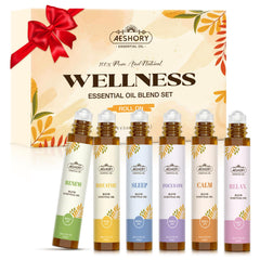 Aeshory Calm roll-on bottle resting on the wrist for relaxation.