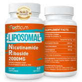 Aesticum 2000 mg NR bottle showing high-potency liposomal formulation for energy support.