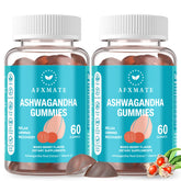 AFXMATE Ashwagandha Gummies bottle with berry flavor for daily energy.