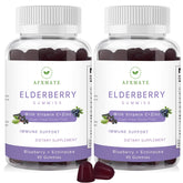 AFXMATE Sambucus Elderberry Gummies bottle view shows berry flavor and potential immune support.