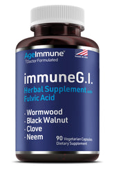 AgeImmune ImmuneG.I. bottle pour showcasing gut cleanse routine