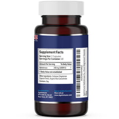 AgeImmune nattokinase bottle label close-up with dosing transparency