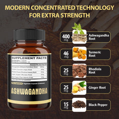 agobi ashwagandha bottle label displaying ingredients for informed wellness