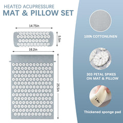 AICNLY mat on back showing wide coverage and deep stimulation.