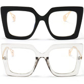 AIEYEZO oversized blue light glasses front view in black frame reduce screen glare