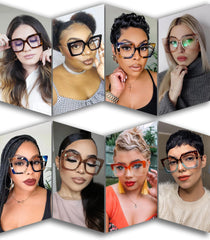 AIEYEZO oversized blue light glasses temple pearls detail enhances style
