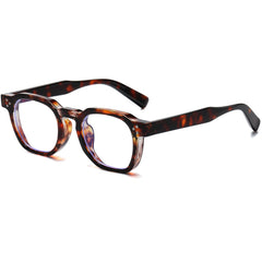 AIEYEZO retro blue light glasses tortoise square frame front view for style and comfort
