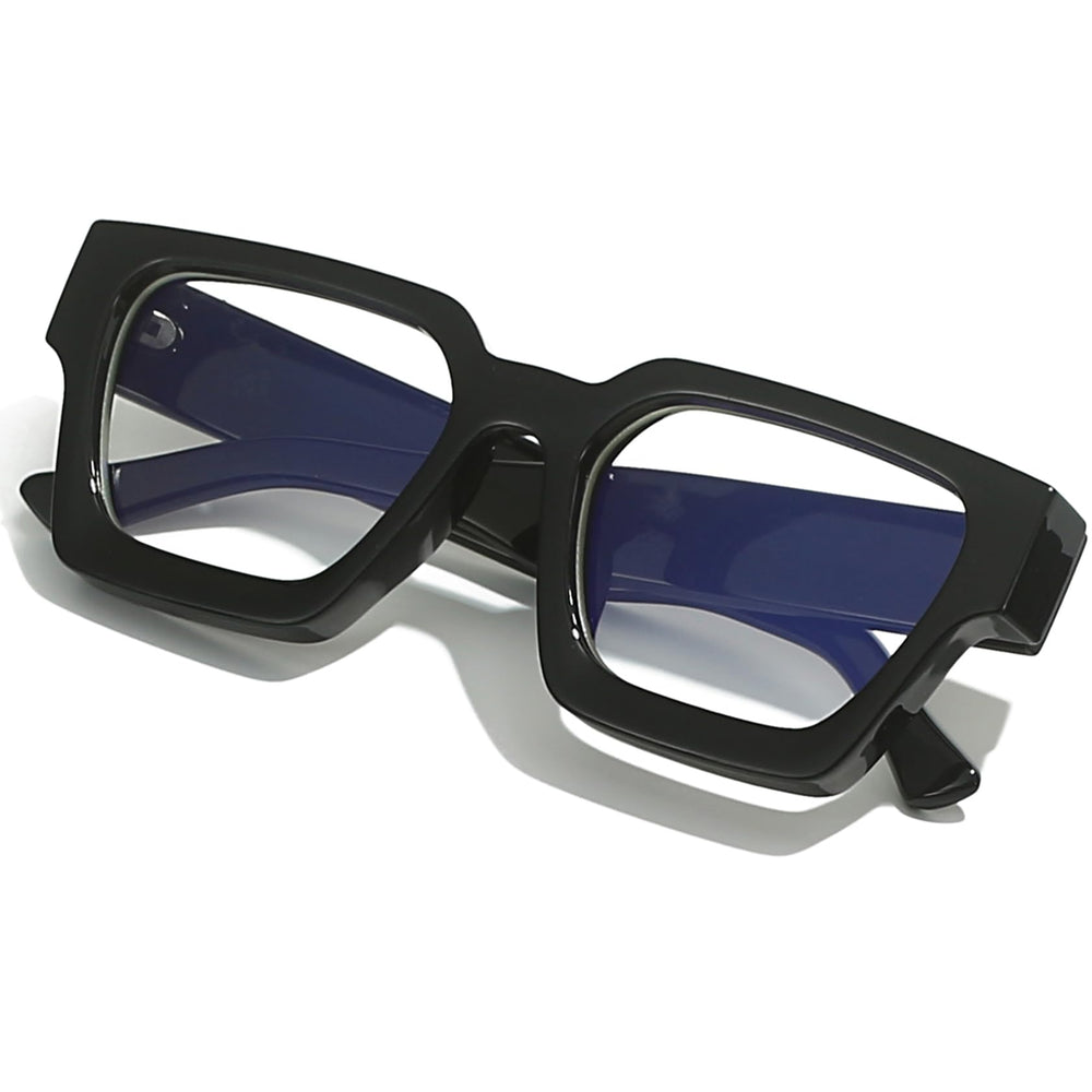 AIEYEZO square thick frame glasses front view for stylish screen use