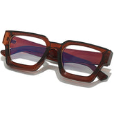 AIEYEZO square thick frame glasses on desk for blue light protection