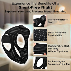 Aikaplus anti-snore chin strap worn during sleep for potential mouth closure