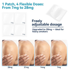 Aimsumy nicotine patch close up showing a transparent design blending with skin