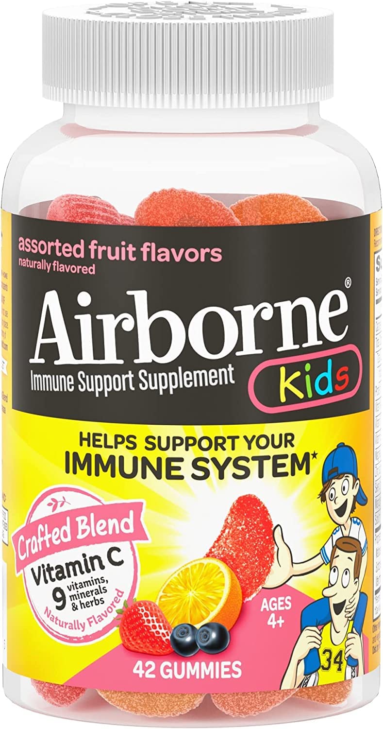 Airborne immune-support kids gummies bottle for convenient daily immune support.