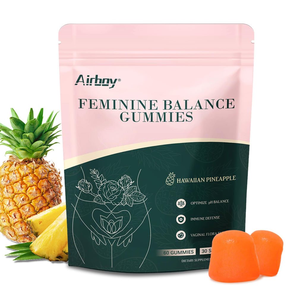 Airboy Vaginal Probiotic Gummies bottle for easy daily support of vaginal balance.