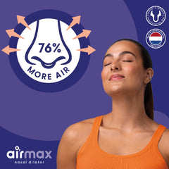 Air Max nasal dilators in use demonstrate comfortable placement for quieter sleep