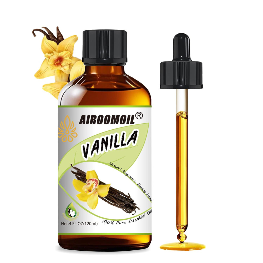 Airoomoil Pure Vanilla Oil bottle with dropper for long-lasting diffuser aroma